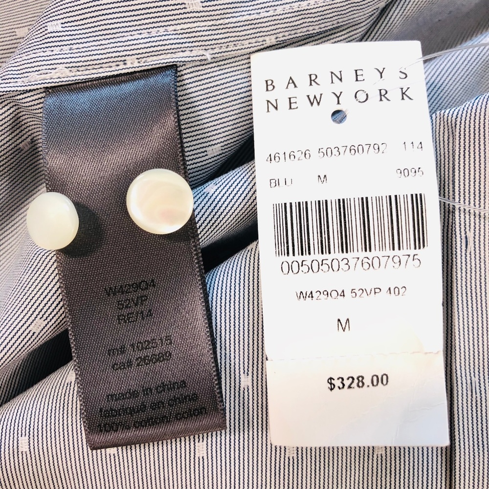 NWT John Varvatos Collection Blue Wingtip Shirt M - Picture 7 of 8